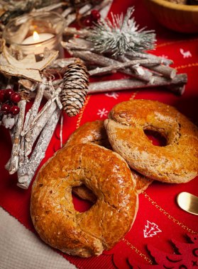 Tatlı roccoco denilen tipik Napoliten Noel'in yakın çekim