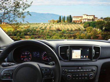 Tuscany için seyahat araba Pano