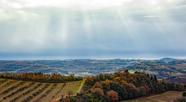 Platteland landschap van de heuvels van de Tuscany — Stockfoto