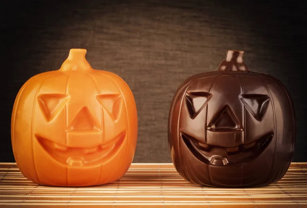 Two Pumpkin chocolate halloween — Stock Photo, Image