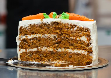 Carrot cake with cream cheese frosting clipart