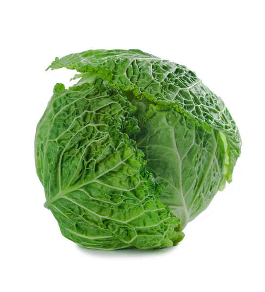 Savoy cabbage isolated on a white background — Stock Photo, Image