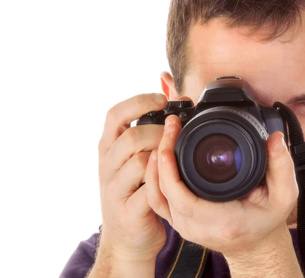 Fotografo con macchina fotografica — Foto Stock