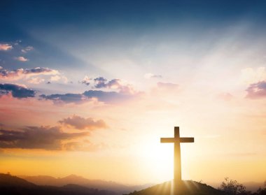 Kurtuluş kavramı: Hristiyan ve İsa 'nın haç sembolü.