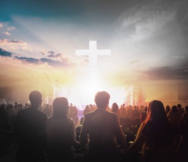 church concept: worship and praise clipart