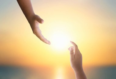 international day of peace concept: Silhouette of hands help