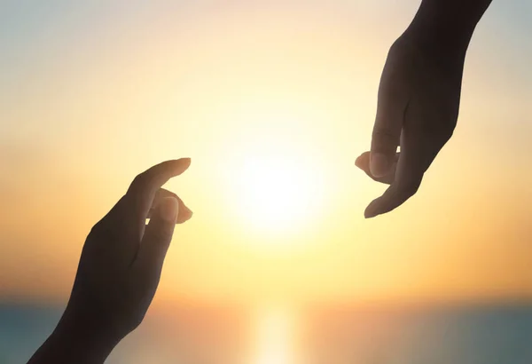 Concepto Del Día Internacional Paz Silueta Las Manos Ayuda — Foto de Stock