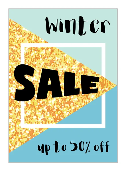 Linda plantilla de folleto de venta de temporada de invierno — Vector de stock