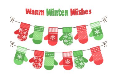 Eldivenli sevimli Noel afiş 