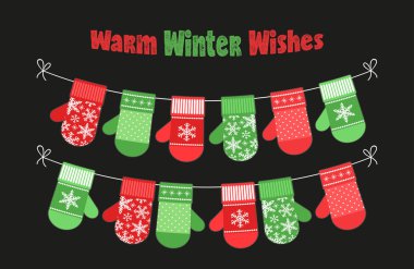 Eldivenli sevimli Noel afiş 