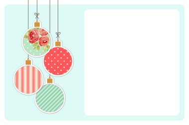 Kart shabby chic Noel topları ile