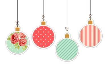 Kart shabby chic Noel topları ile