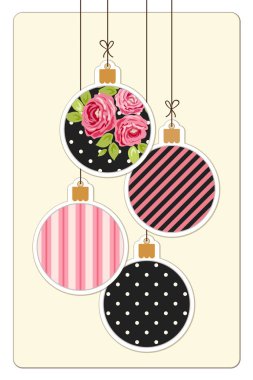 Kart shabby chic Noel topları ile