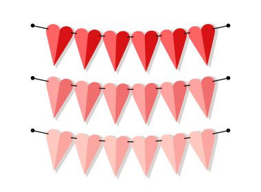 kalp kiraz kuşu bayrakları şeklinde