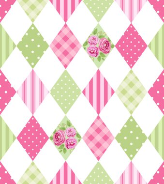 rhombus şekiller çiçekli desen