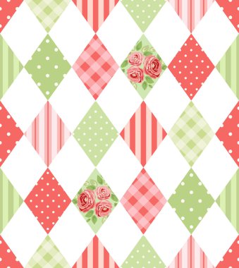 rhombus şekiller çiçekli desen