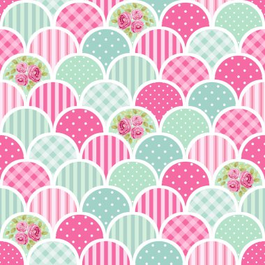 çiçekler olan daireler şeklinde renkli desen