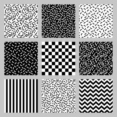 memphis style pattern with squares clipart