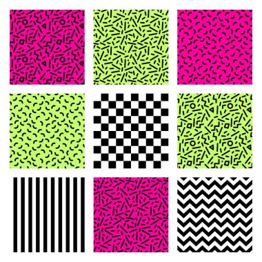 Memphis tarzı desen kareler