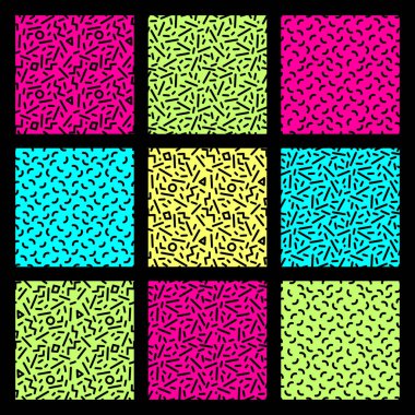 memphis style pattern with squares clipart