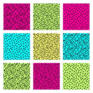 Memphis tarzı desen kareler