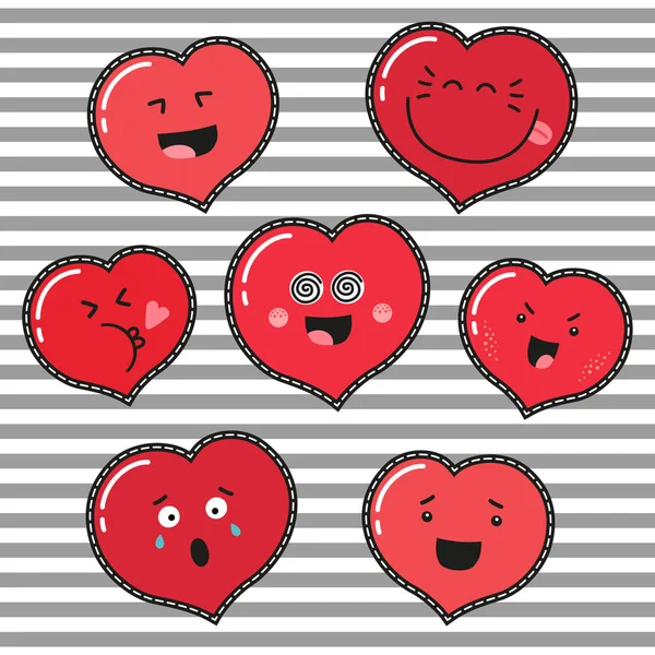 Серцях emoji набір — стоковий вектор