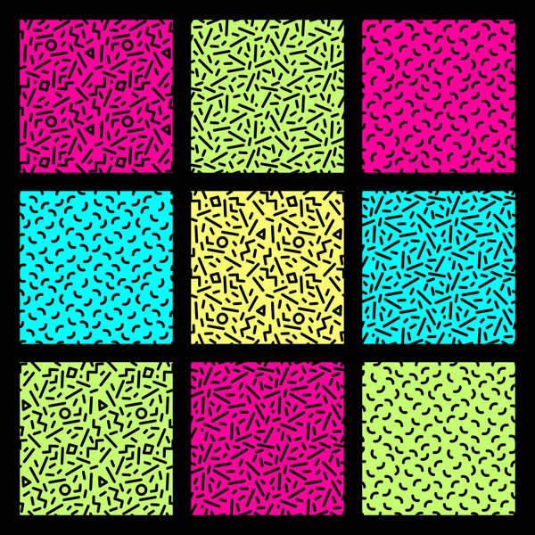 Modèle de style memphis avec des carrés — Image vectorielle