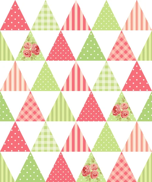 Seamless triangular pattern with flowers — Stock Vector