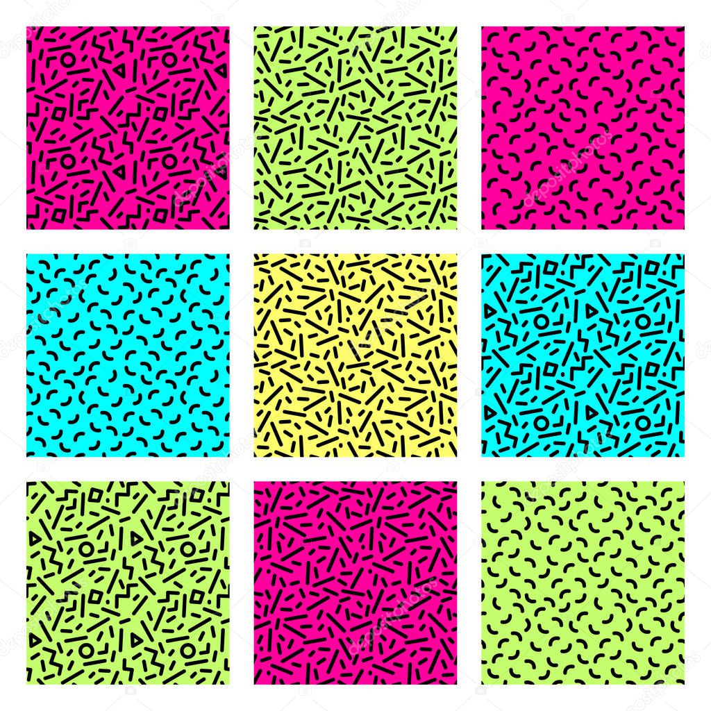 memphis style pattern with squares