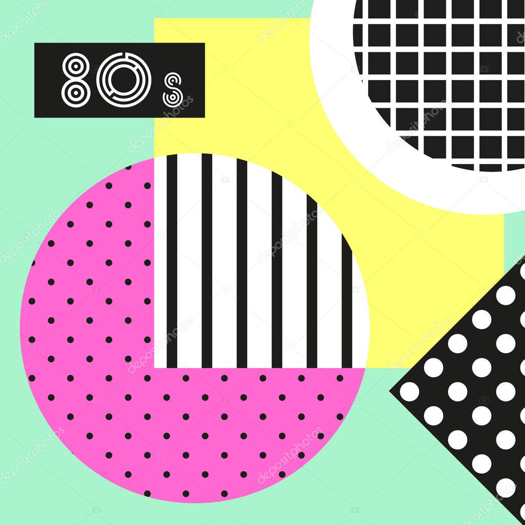 Trendy pattern in 80s style 