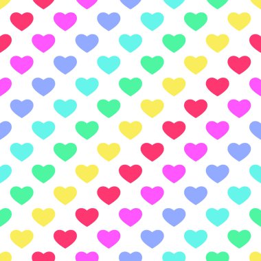 renkli kalpler seamless modeli