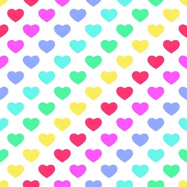 Färgglada hjärtan seamless mönster — Stock vektor