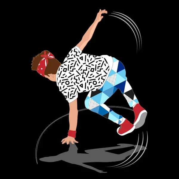 80s style street break dancer — Stock Vector