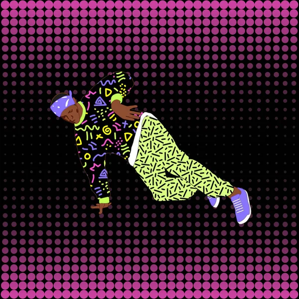 Streetdance im 80er-Jahre-Stil — Stockvektor