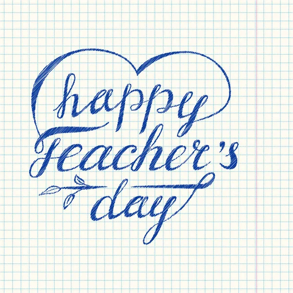 Feliz día de los profesores tarjeta de felicitación — Vector de stock