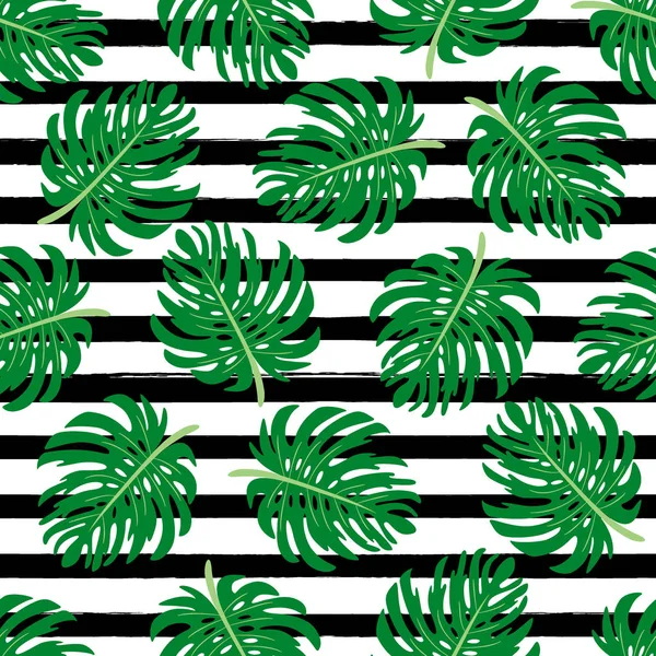 Niedliche nahtlose Muster mit tropischen Palmblättern — Stockvektor