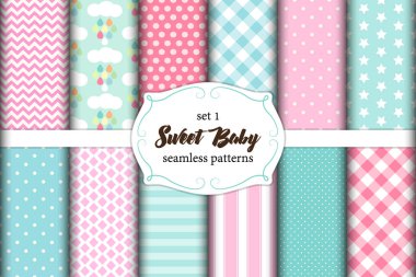 İskandinav Sweet Baby Dikişsiz desen kumaş dokular ile sevimli dizi