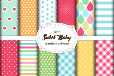 İskandinav Sweet Baby Dikişsiz desen kumaş dokular ile sevimli dizi