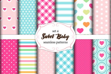 İskandinav Sweet Baby Dikişsiz desen kumaş dokular ile sevimli dizi