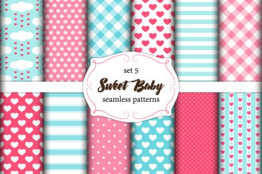 İskandinav Sweet Baby Dikişsiz desen kumaş dokular ile sevimli dizi