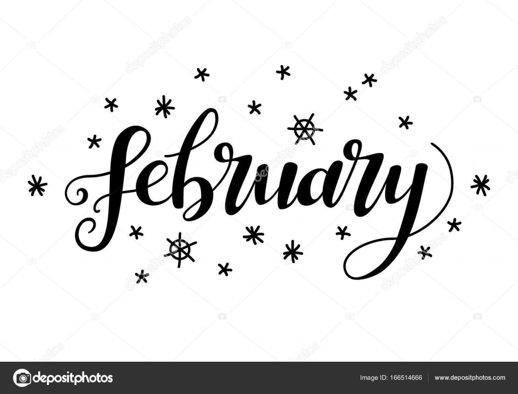 Cute brush calligraphy of month of the year Stock Vector Cute brush calligraphy of month of the year Stock Vector