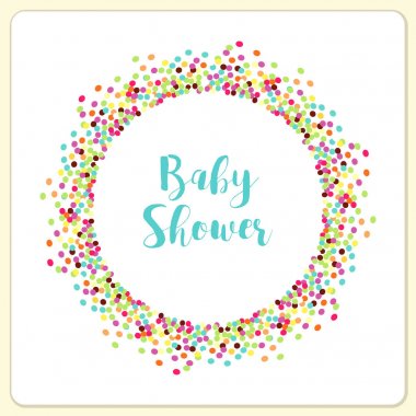 Şirin konfeti çerçeve şablonu dekorasyon için