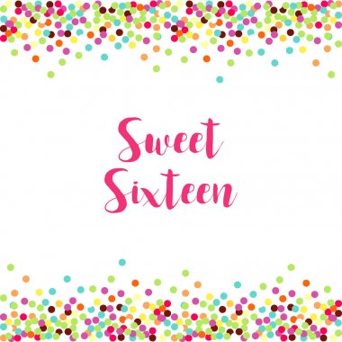 Şirin konfeti çerçeve şablonu dekorasyon için