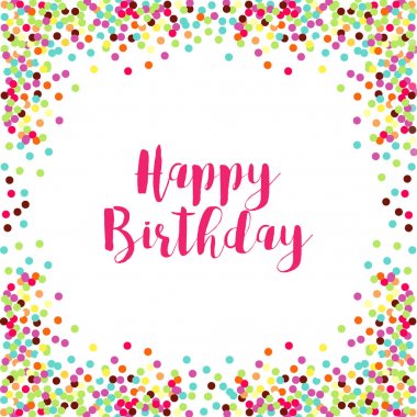 Şirin konfeti çerçeve şablonu dekorasyon için