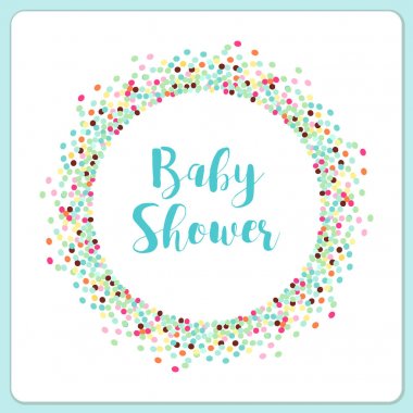 Şirin konfeti çerçeve şablonu dekorasyon için