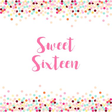 Şirin konfeti çerçeve şablonu dekorasyon için