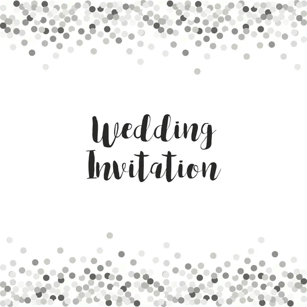 Luxe bruiloft kaart Sjablonen met zilver glitter confetti — Stockvector