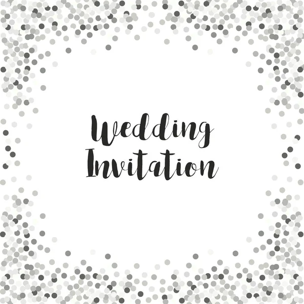 Luxe bruiloft kaart Sjablonen met zilver glitter confetti — Stockvector