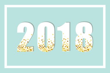 Lüks 2018 yeni yıl altın glitter yazı dekorasyon için