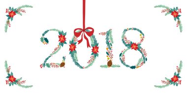 Rustik çiçek Noel teklif şirin vintage el çekilmiş